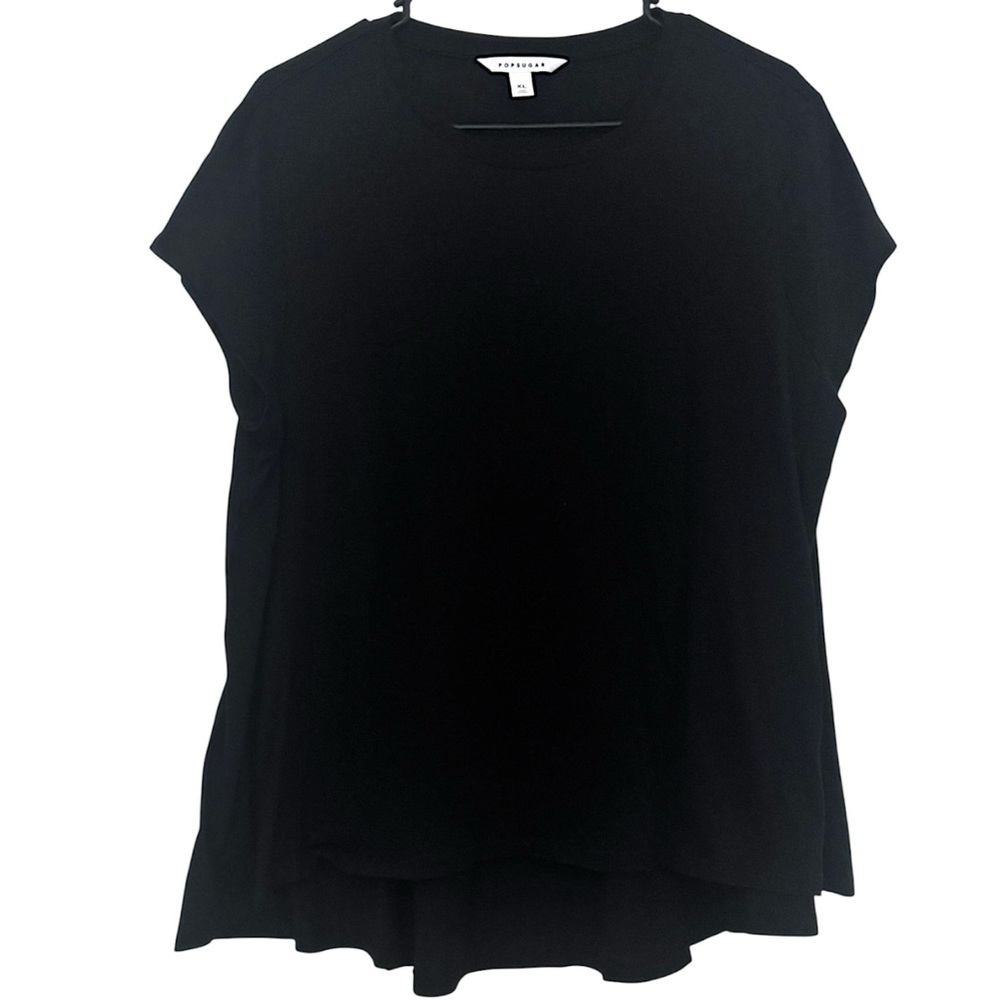 POPSUGAR Classic Black Short Sleeve Top‎